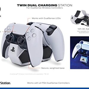 PowerA Twin Charging Station for Dualsense Wireless Controllers, Charge, Sony PlayStation, PS5, Officially Licensed