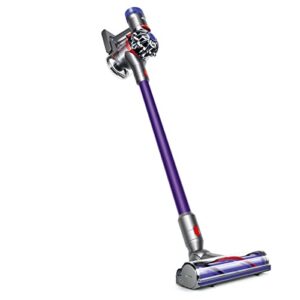 dyson v8 origin+ cordless stick vacuum cleaner: hepa filter, bagless, telescopic handle, rotating brushes, battery operated, portable, up to 40 min runtime, purple