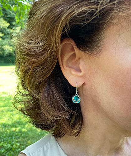 Handmade Recycled Vintage Mason Jar and Sterling Silver Vintage Lace Lever Back Earrings