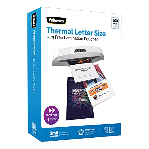 Fellowes® ImageLast UV Thermal Laminating Pouches, Letter Size, 9" x 11-1/2", 3 Mil, Clear, Pack of 160 Pouches