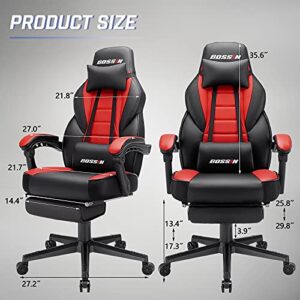 LEMBERI Video Game Chairs with footrest,Gamer Chair for Adults,Big and Tall Gaming Chair 400lb Capacity,Gaming Chairs for Teens,Racing Style Gaming Computer Chair with Headrest and Lumbar Support