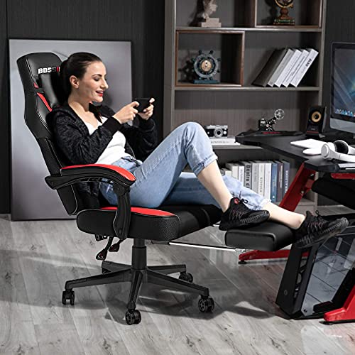 LEMBERI Video Game Chairs with footrest,Gamer Chair for Adults,Big and Tall Gaming Chair 400lb Capacity,Gaming Chairs for Teens,Racing Style Gaming Computer Chair with Headrest and Lumbar Support