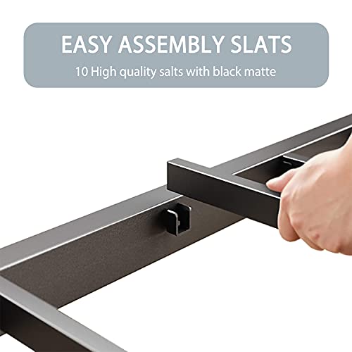 MUTICOR 14'' Metal Platform Twin Bed Frame with Strong Steel Slats Support/Sufficient Storage Space/Mattress Foundation/No Box Spring Needed/Easy Assembly