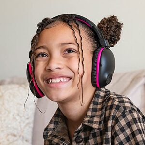 JLab JBuddies Pro Wireless Over-Ear Kids Headphones | 35+ Hour Battery Life | Built-in Volume Regulators for Safety | Share Mode | Folding | Adjustable | Noise Isolation | with Mic | Pink