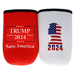 Trump 2024 Beer Can Insulator - Donald Trump MAGA Save America, Make Liberals Cry Again,Four More Years of Liberal Tears,Insulated Cooler Sleeve American Patriotic Gift for Skinny 12 oz. Slim Cans