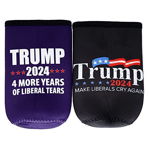 Trump 2024 Beer Can Insulator - Donald Trump MAGA Save America, Make Liberals Cry Again,Four More Years of Liberal Tears,Insulated Cooler Sleeve American Patriotic Gift for Skinny 12 oz. Slim Cans