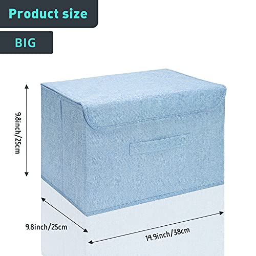 foldable storage box 2 storage boxes，storage bins，storage bins with lids，One big and one small. filing cabinets for home office. linen storage box, used to store toys, clothes, paper and books. (BLUE)