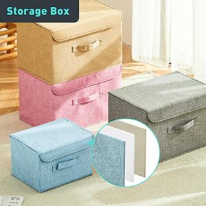 foldable storage box 2 storage boxes，storage bins，storage bins with lids，One big and one small. filing cabinets for home office. linen storage box, used to store toys, clothes, paper and books. (BLUE)