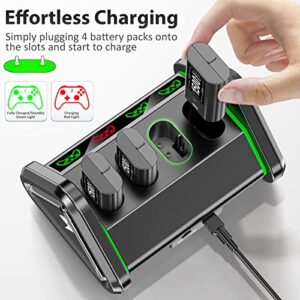 Rechargeable Battery Pack for Xbox Controller, 4 Packs 1500mAh Rechargeable Controller Battery Pack for Xbox Series X/S/One X/S/Elite/Core Controllers, Charger Station for Xbox Controller Battery Pack