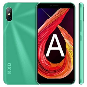 kxd 6a unlocked cell phone | 3g smartphone | 5.5” full-screen display | 2500mah battery | 8mp + 5mp camera | dual sim android phone | 8gb rom | us version | green