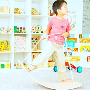 Ivy Standard Wooden Balance Board Wobble Board for Kids Toddlers, Teens, Adults, Wood Kids Toys for Kids Wobble Balance Board Kids - Kids Wooden Toys Montessori Waldorf Learning Toys Rocker Board for Yoga Exercise Physical Therapy (Kid-Toodler-Teen, Woode