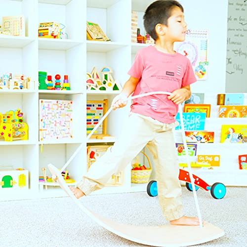 Ivy Standard Wooden Balance Board Wobble Board for Kids Toddlers, Teens, Adults, Wood Kids Toys for Kids Wobble Balance Board Kids - Kids Wooden Toys Montessori Waldorf Learning Toys Rocker Board for Yoga Exercise Physical Therapy (Kid-Toodler-Teen, Woode