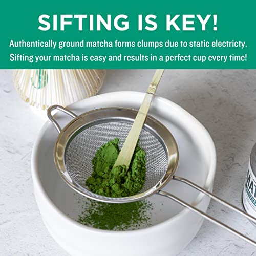 Jade Leaf Matcha Complete Matcha Ceremony Set - Includes: Bamboo Matcha Whisk & Scoop, Stainless Steel Sifter, Stoneware Bowl & Whisk Holder, and Prep Guide
