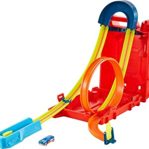 Hot Wheels Track Builder Unlimited Playset Fuel Can Stunt Box, 14 Component Parts & 1:64 Scale Toy Car