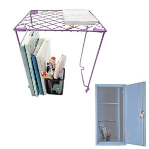 bemaxy foldable student locker shelf organizer, fits for 12 inch width lockers, back to school supply (purple)