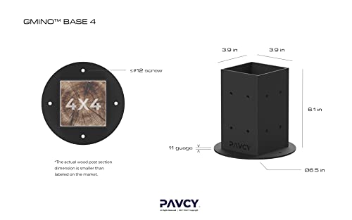 GMINO™ Base 4 Outdoor Framing Module | 4x4 Post Base | Pergola Fence Kit - 2 Per Pack