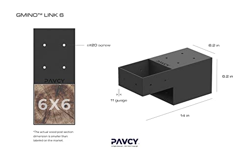 GMINO™ Link 6 Outdoor Framing Module | 6x6 Post Bracket | Pergola Fence Kit - 2 Per Pack