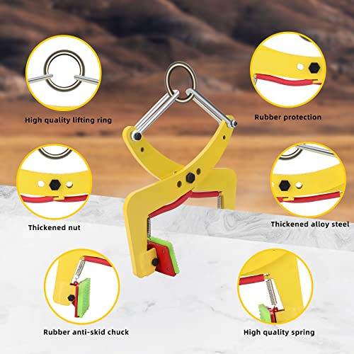 Lifting Clamps Beam ​Jaw Opening Adjustable, Plate Lifting Clamps Beam of Glass Slabs/Metal Sheet/Granite Island, Roadside Stone Clamp Curb,D325