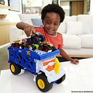 Hot Wheels Monster Trucks Monster Mover Rhino, Toy Car & Truck Hauler, Stores 12 1:64 Scale Monster Trucks or 32 Vehicles