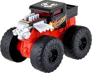 hot wheels monster trucks roarin’ wreckers, 1 1:43 scale truck with lights & sounds, plays truck's theme song, toy for kids 3 years old & older