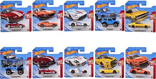 Hot Wheels Amazon 10-Pack Mini Collection of Toy Cars, 1:64 Scale Vehicles, Different Themes, Authentic Decos, Gift for Collectors & Kids 3 Years Old & Up [Amazon Exclusive]