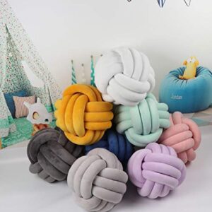 Knot Pillow Ball-Shaped Decorative Throw Pillows,Peal Pink 27cm Cute Couch Cushion Knotted Plush Pillow Suitable for Living Room Bed Decoration Handmade Braided Throw Pillows