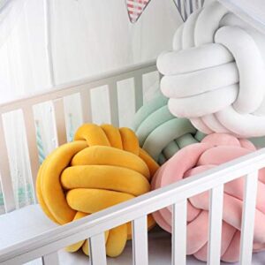 Knot Pillow Ball-Shaped Decorative Throw Pillows,Peal Pink 27cm Cute Couch Cushion Knotted Plush Pillow Suitable for Living Room Bed Decoration Handmade Braided Throw Pillows