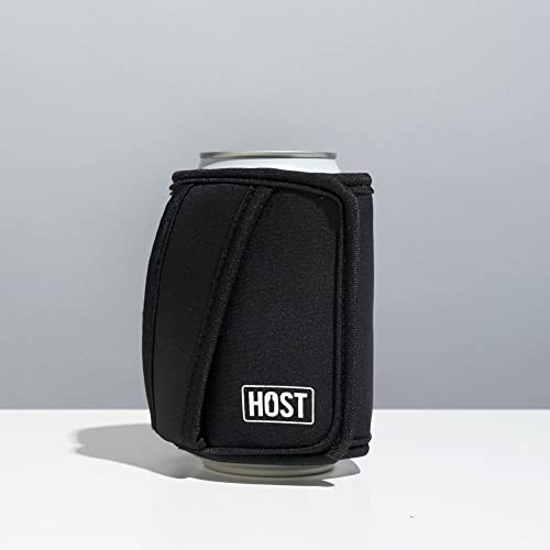 HOST Insta-Chill Can Cooler Flexible Freezable Gel and Ice Pack for Regular 12 oz Cans, Black