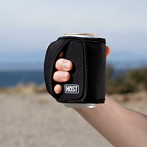 HOST Insta-Chill Can Cooler Flexible Freezable Gel and Ice Pack for Regular 12 oz Cans, Black