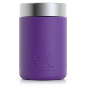 RTIC Can Cooler Insulated, Beer, Beverage, Soda Can Cooler with Lid, Stainless Steel Metal, Double Wall Insulation Coozie for Cans, Sweat Proof, 12oz, Majestic Purple