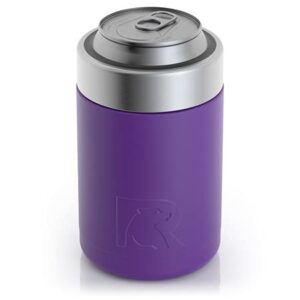 RTIC Can Cooler Insulated, Beer, Beverage, Soda Can Cooler with Lid, Stainless Steel Metal, Double Wall Insulation Coozie for Cans, Sweat Proof, 12oz, Majestic Purple