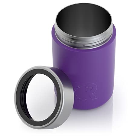 RTIC Can Cooler Insulated, Beer, Beverage, Soda Can Cooler with Lid, Stainless Steel Metal, Double Wall Insulation Coozie for Cans, Sweat Proof, 12oz, Majestic Purple