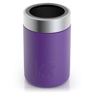 RTIC Can Cooler Insulated, Beer, Beverage, Soda Can Cooler with Lid, Stainless Steel Metal, Double Wall Insulation Coozie for Cans, Sweat Proof, 12oz, Majestic Purple