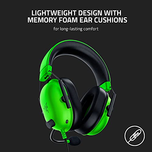 Razer BlackShark V2 X Gaming Headset: 7.1 Surround Sound - 50mm Drivers - Memory Foam Cushion - for PC, PS4, PS5, Switch, Xbox One, Xbox Series X|S, Mobile - 3.5mm Audio Jack – Green