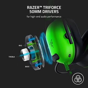 Razer BlackShark V2 X Gaming Headset: 7.1 Surround Sound - 50mm Drivers - Memory Foam Cushion - for PC, PS4, PS5, Switch, Xbox One, Xbox Series X|S, Mobile - 3.5mm Audio Jack – Green