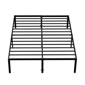 WILSLAT 16 Inch Metal Full Size Platform Bed Frame, Black Metal Bed Frame Full with 14 Inch Storage, 3500 lbs Heavy Duty Steel Slat Support, Noise Free, No Box Spring Needed, Easy Assembly