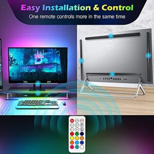 WILLED Under Monitor Light Bar, RGB Gaming Lights for Gaming Setup, Ambiance Backlights with Remote Controller, 5V USB Powered, for Gaming, Keyboard, Computer Accessories, PC Desk, Room Decoration