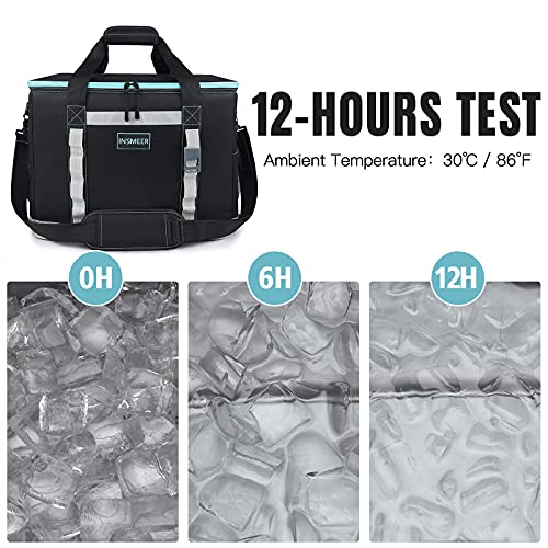 INSMEER Insulated Cooler Bag 65Cans/32 Cans Large Cooler Bag Soft Sided Cooler with Shoulder Strap, Collapsible Leakproof Portable Coolers for Camping/Beach/Food Delivery/Shopping/Outdoor/Picnic