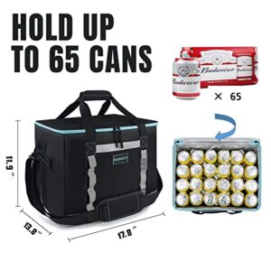 INSMEER Insulated Cooler Bag 65Cans/32 Cans Large Cooler Bag Soft Sided Cooler with Shoulder Strap, Collapsible Leakproof Portable Coolers for Camping/Beach/Food Delivery/Shopping/Outdoor/Picnic