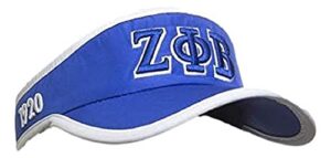 zeta phi beta feather- light visor blue and white one size