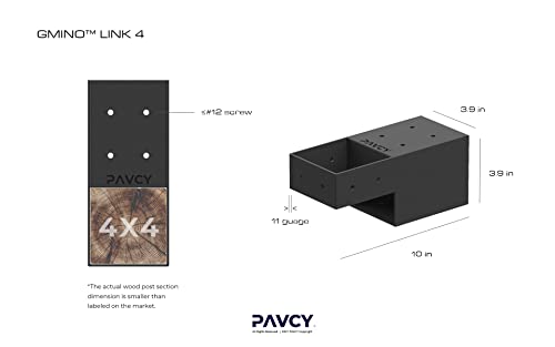 GMINO™ Link 4 Outdoor Framing Module | 4x4 Post Bracket | Pergola Fence Kit - 2 Per Pack