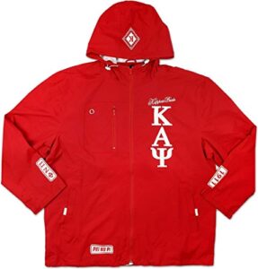 kappa alpha psi big boy divine 9 s3 mens hooded windbreaker jacket [crimson red - 4xl] 142218