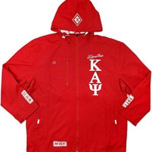 Kappa Alpha Psi Big Boy Divine 9 S3 Mens Hooded Windbreaker Jacket [Crimson Red - 4XL] 142218