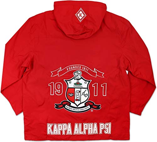 Kappa Alpha Psi Big Boy Divine 9 S3 Mens Hooded Windbreaker Jacket [Crimson Red - 4XL] 142218