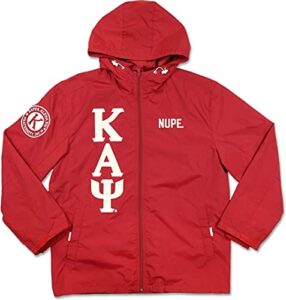 kappa alpha psi big boy divine 9 s7 hooded mens windbreaker jacket [crimson red - 4xl] (31623)