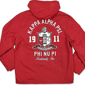 Kappa Alpha Psi Big Boy Divine 9 S7 Hooded Mens Windbreaker Jacket [Crimson Red - 4XL] (31623)