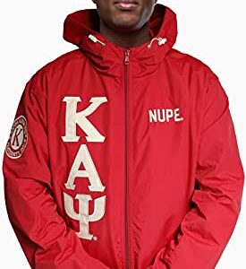 Kappa Alpha Psi Big Boy Divine 9 S7 Hooded Mens Windbreaker Jacket [Crimson Red - 4XL] (31623)