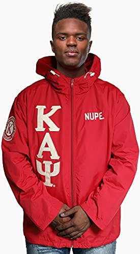 Kappa Alpha Psi Big Boy Divine 9 S7 Hooded Mens Windbreaker Jacket [Crimson Red - 4XL] (31623)