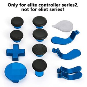 13 in 1 Metal Thumbsticks for Xbox One Elite Series 2, Elite Series 2 Core Controller Parts, Gaming Accessory Replacement, Metal Mod 6 Swap Joysticks, 4 Paddles, 2 D-Pads, 1 Tool(Plating Blue)