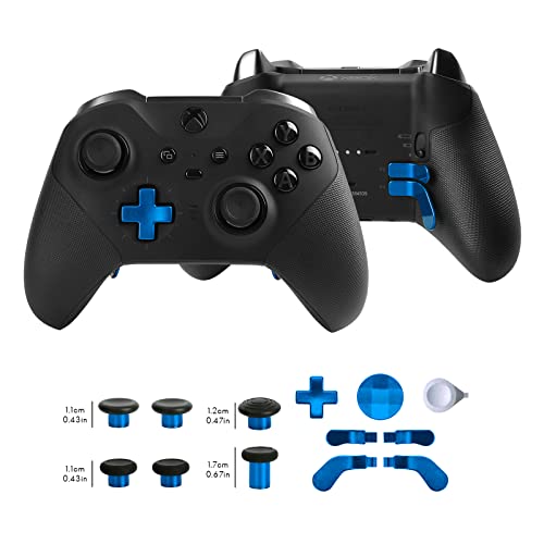 13 in 1 Metal Thumbsticks for Xbox One Elite Series 2, Elite Series 2 Core Controller Parts, Gaming Accessory Replacement, Metal Mod 6 Swap Joysticks, 4 Paddles, 2 D-Pads, 1 Tool(Plating Blue)